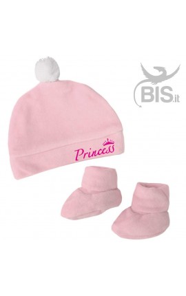 Kit ciniglia scarpine e cappellino "Princess"