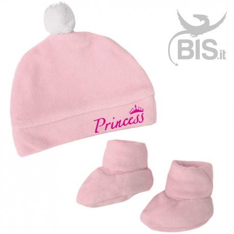 Kit ciniglia scarpine e cappellino "Princess"