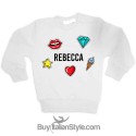 Felpa bimba/ragazza personalizzabile con stikers