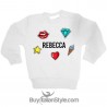 Felpa bimba/ragazza personalizzabile con stikers