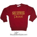 Felpa bimba/ragazza stampa GLITTER "NO STRESS PLEASE"