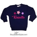 Felpa bimba/ragazza stampa GLITTER "NO STRESS PLEASE"