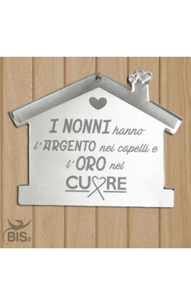 Appendino fuoriporta in plexi "I nonni hanno l'argento nei capelli e l'oro nel cuore"