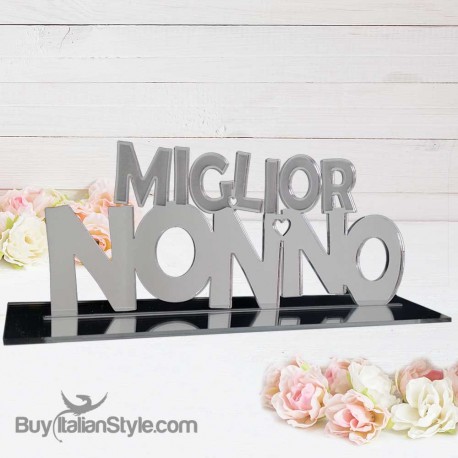 Targhetta in plexiglass specchiato "MIGLIOR NONNO"