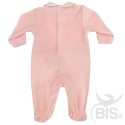 Tutina in ciniglia con applicazione in tulle "5 min di papà 9 mesi di mamma ed eccomi qua!"