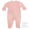 Tutina in ciniglia con applicazione in tulle "5 min di papà 9 mesi di mamma ed eccomi qua!"
