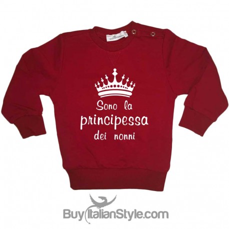 Felpa bambina "Sono la principessa dei nonni"