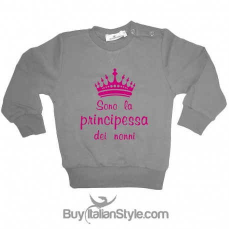Felpa bambina "Sono la principessa dei nonni"