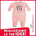 Tutina in ciniglia con applicazione in tulle personalizzabile