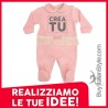 Tutina in ciniglia con applicazione in tulle personalizzabile
