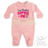 Tutina rosa in ciniglia con fascia in tulle