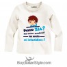 Maglia bimbo bis con stampa "Pronto zia? puoi venire a prendermi tua sorella mi infastidisce"