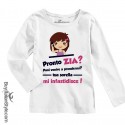 Maglia bimbo bis con stampa "Pronto zia? puoi venire a prendermi tua sorella mi infastidisce"