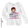 Maglia bimbo bis con stampa "Pronto zia? puoi venire a prendermi tua sorella mi infastidisce"