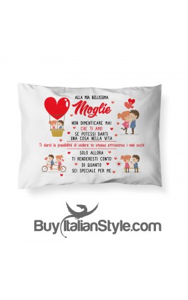 idea regalo aniversario matrimonio o san valentino federa cuscino a mia moglie