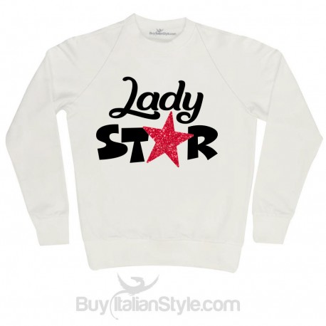 Felpa Donna "Lady star" con applicazione stella glitter