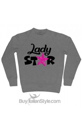 Felpa Donna "Lady star" con applicazione stella glitter