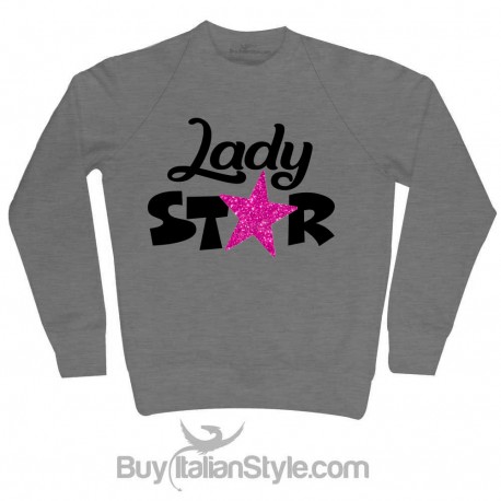 Felpa Donna "Lady star" con applicazione stella glitter