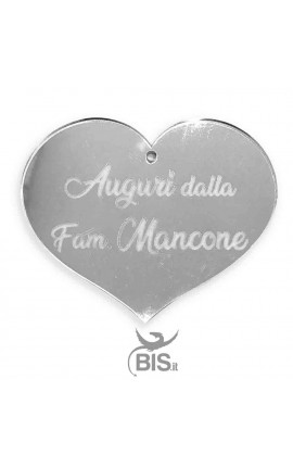 Addobbo plexy specchiato "Cuore" personalizzabile