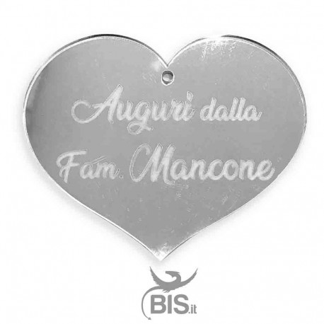 Addobbo plexy specchiato "Cuore" personalizzabile