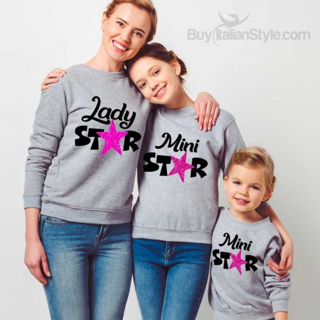Felpa Donna "Lady star" con applicazione stella glitter