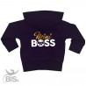 Felpa bimba con zip e cappuccio "MINI BOSS"