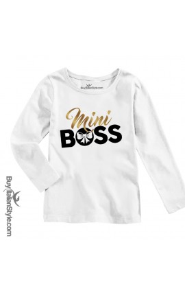 Maglia bimba con stampa "MINI BOSS"