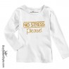 Maglia bimba con stampa glitter "NO STRESS PLEASE"