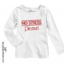 Maglia bimba con stampa glitter "NO STRESS PLEASE"