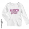 Maglia bimba con stampa glitter "NO STRESS PLEASE"
