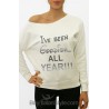 Women's long-sleeved Sweater "I've been Goodish all Year"