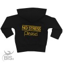 Felpa bimba con zip e cappuccio stampa glietter "NO STRESS PLEASE"