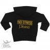 Felpa bimba con zip e cappuccio stampa glietter "NO STRESS PLEASE"