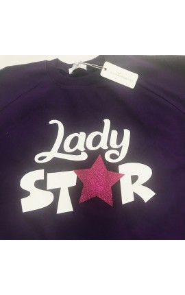 Felpa Donna "Lady star" con applicazione stella glitter