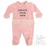 Tutina in ciniglia con applicazione in tulle personalizzabile