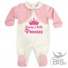 Tutina rosa in ciniglia con fascia in tulle