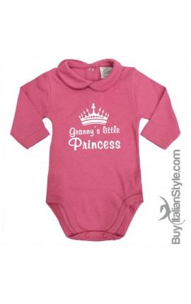 Body colletto neonata manica lunga "Sono la principessa dei nonni"