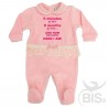 Tutina rosa in ciniglia con fascia in tulle