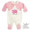 Tutina rosa in ciniglia con fascia in tulle
