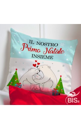 Federa cuscino natalizia "Il nostro primo Natale insieme "