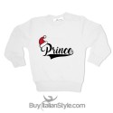 Felpa Bimbo "Prince" con cappellino Babbo Natale in glitter