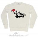 Felpa Uomo natalizia "King"con cappello Babbo Natale