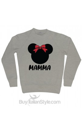 Felpe donna natalizia Topino con fiocco in glitter da personalizzare