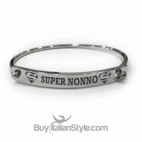 Bracciale a manetta  con chiusura "Super nonno"