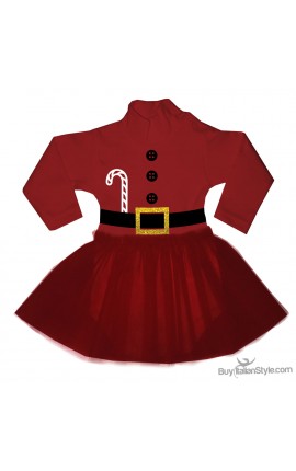 Bodysuit  with red tulle skirt "my first christmas"