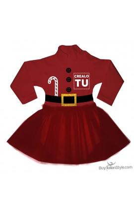 Bodysuit  with red tulle skirt "my first christmas"