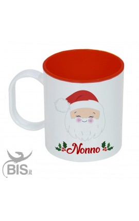 Tazza di plastica natalizia "Nonno natale con nome"