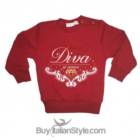 Felpa bambina "Diva si nasce"