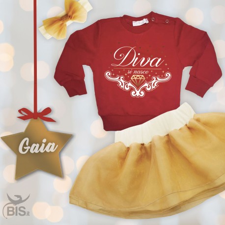 Felpa bambina "Diva si nasce"