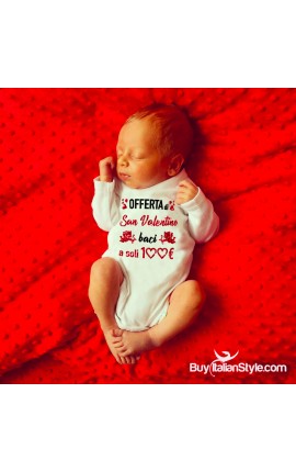 Baby Neck Bodysuit "My First Valentine's Day"